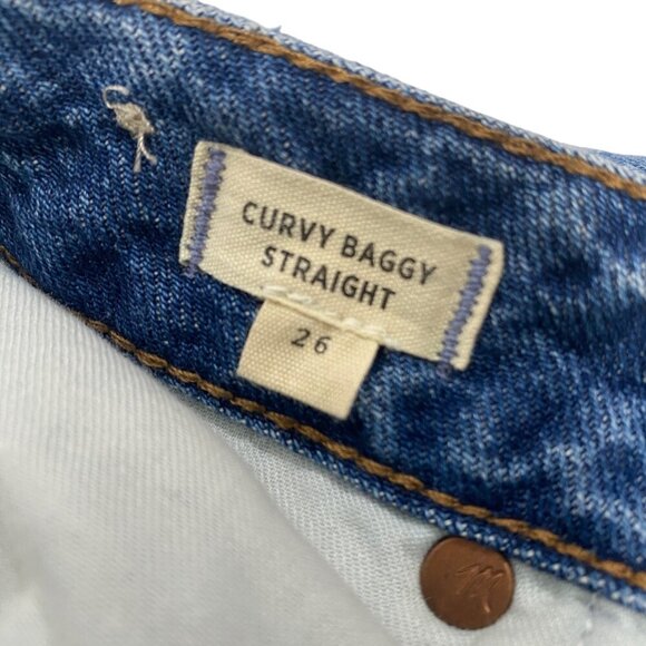 Madewell Curvy Baggy Straight Jeans mid Wash women’s 26 high rise - Picture 7 of 13